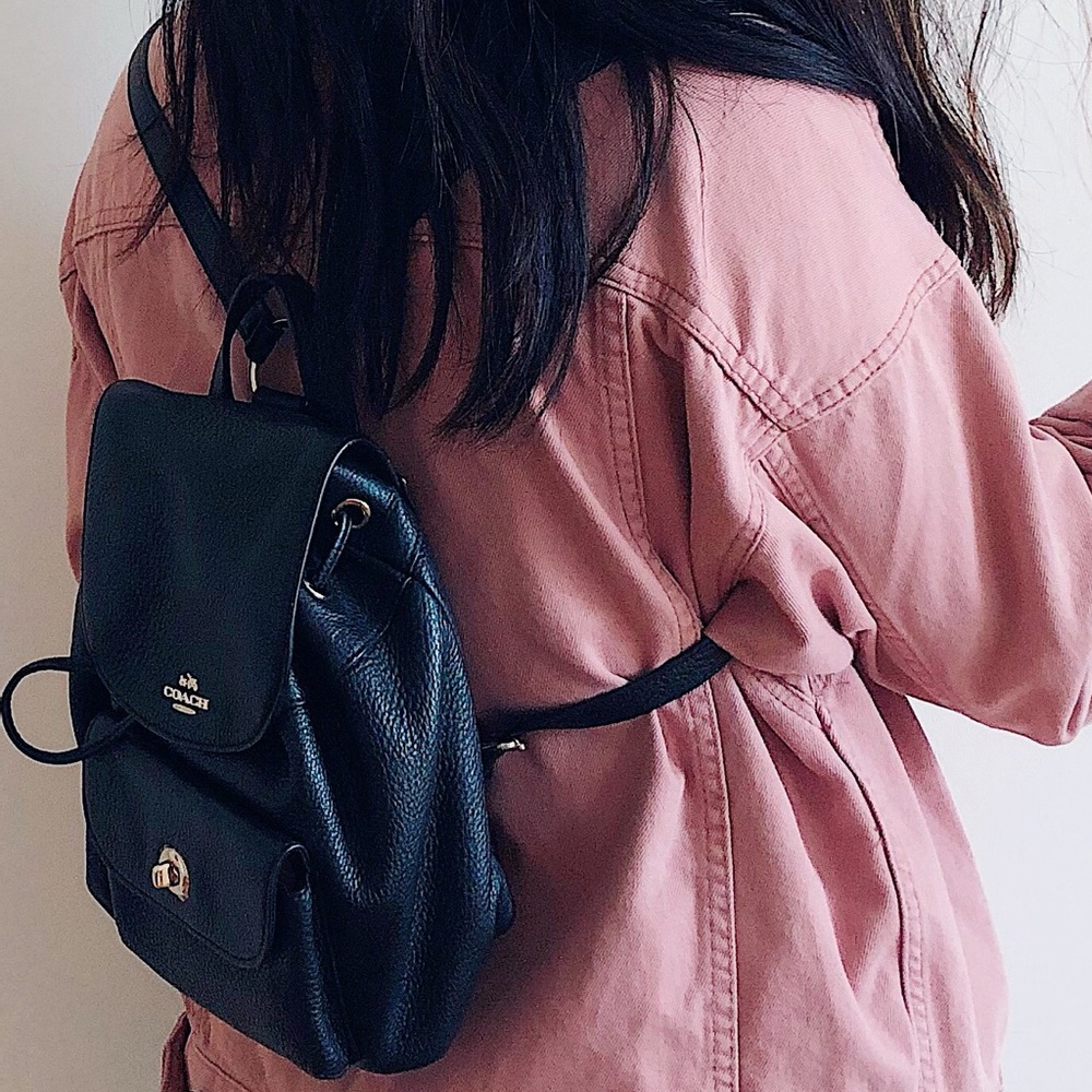 coach petite leather backpack